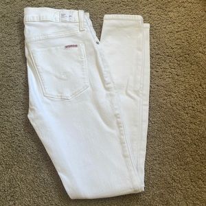 White Hudson Midrise Nico Super Skinny Ankle Jeans